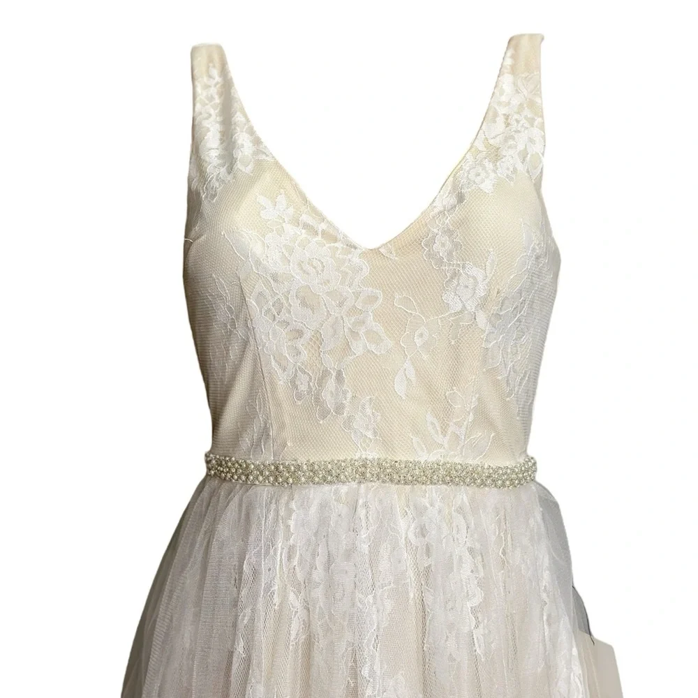 LULUS Sweet Love Floral Lace Beaded Maxi Dress, Ivory, Small - Picture 4 of 15